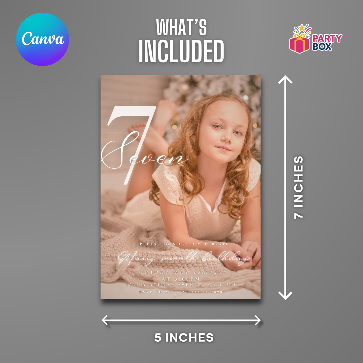 Minimalist Birthday Invitation template easy to edit