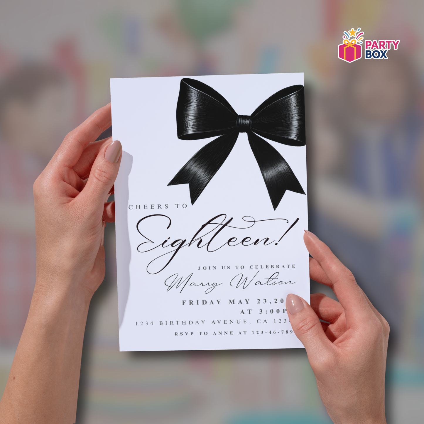 Minimalist 18th Birthday Invitation editable easy to download