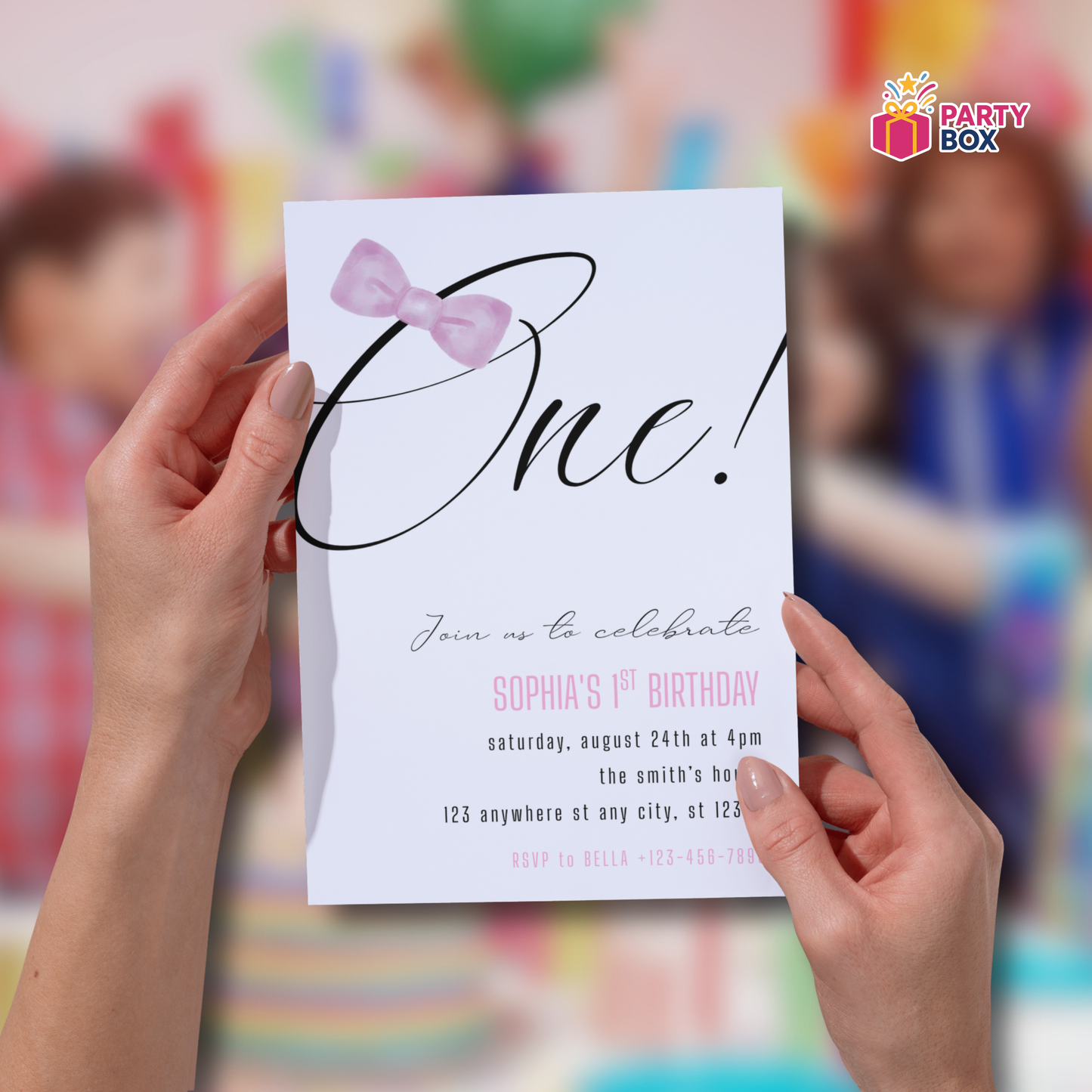 Minimalist Birthday Invitation editable template easy to edit