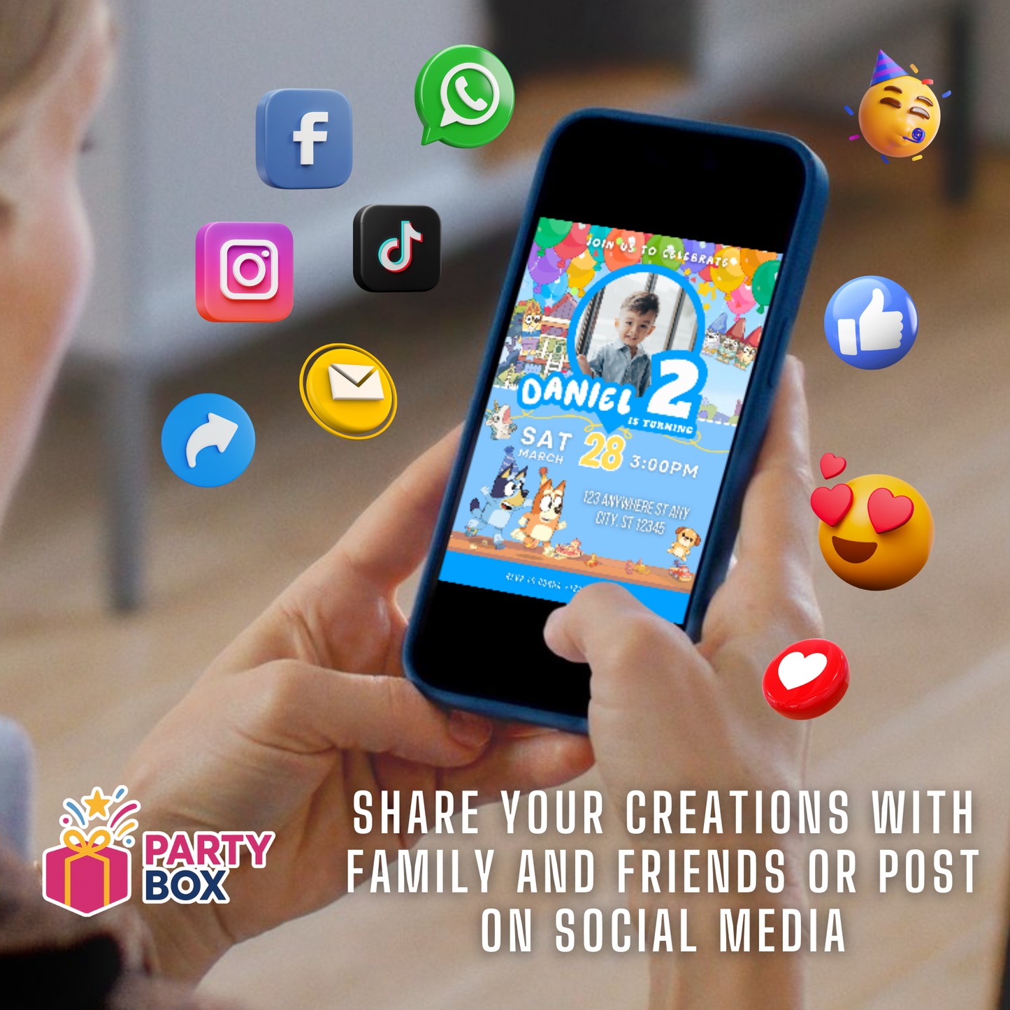 Bluey Editable Birthday invitation easy to edit